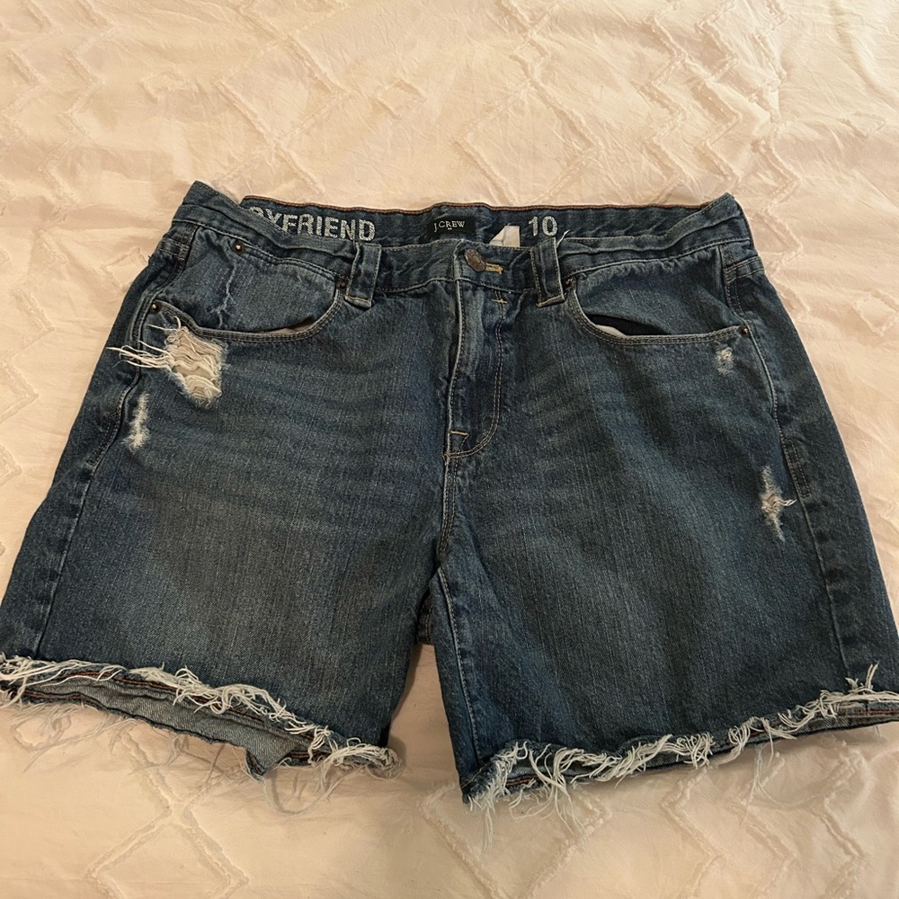 J. Crew Distressed Blue Jean Shorts